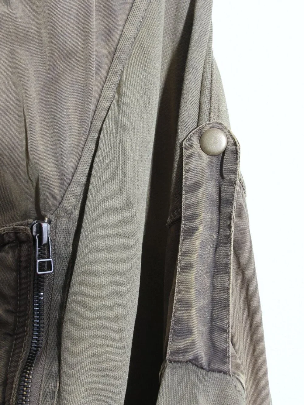 Free People C'mon Hooded Cardigan Jacket Moss Green Cotton Asymmetrical Slouchy